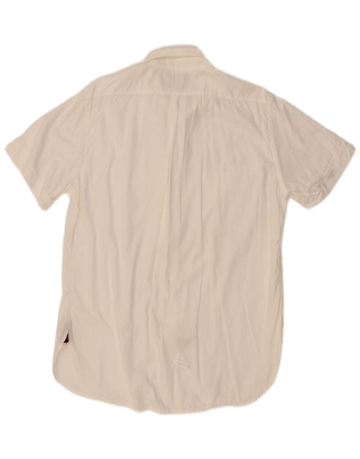 Camicia a maniche corte da uomo Woolrich Large in cotone bianco