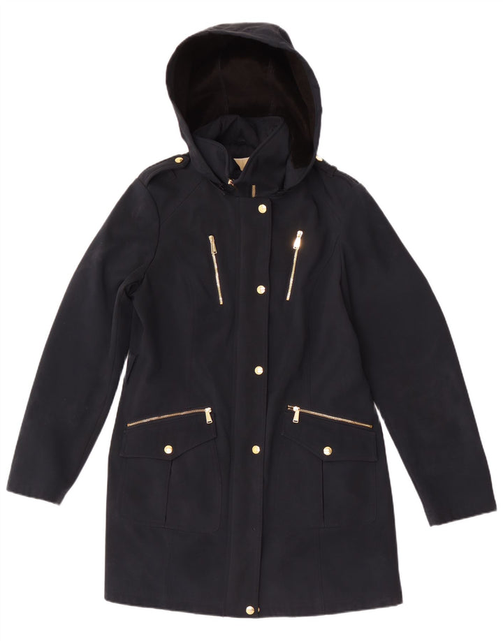 Cappotto militare con cappuccio da donna Michael Kors UK 14 medio blu navy