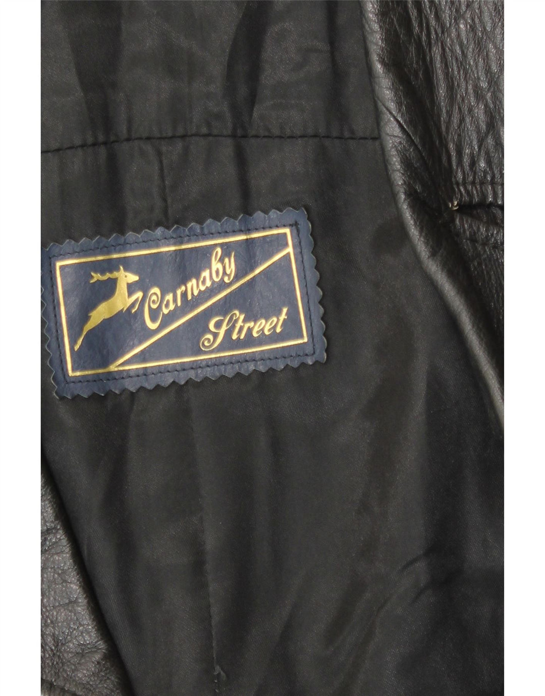 Giacca in pelle doppio petto da uomo Carnaby Street UK 38 media nera
