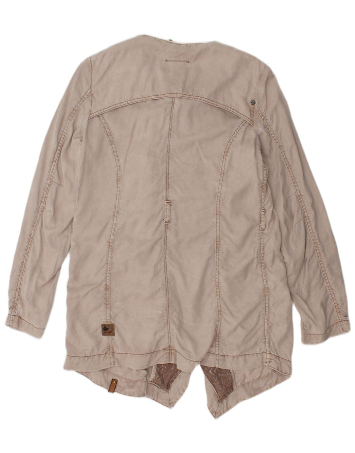 Giacca blazer aperta da donna KHUJO UK 10 Small Beige Colourblock Lyocell