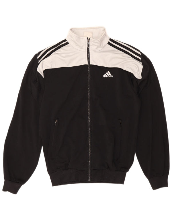 Giacca da ginnastica da uomo Adidas Small nera in poliestere color block