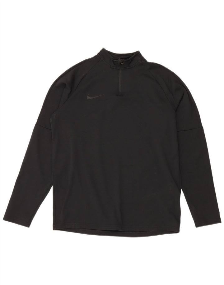 Top della tuta pullover Nike da ragazzo Dri Fit con zip e collo 13-14 anni XL Nera