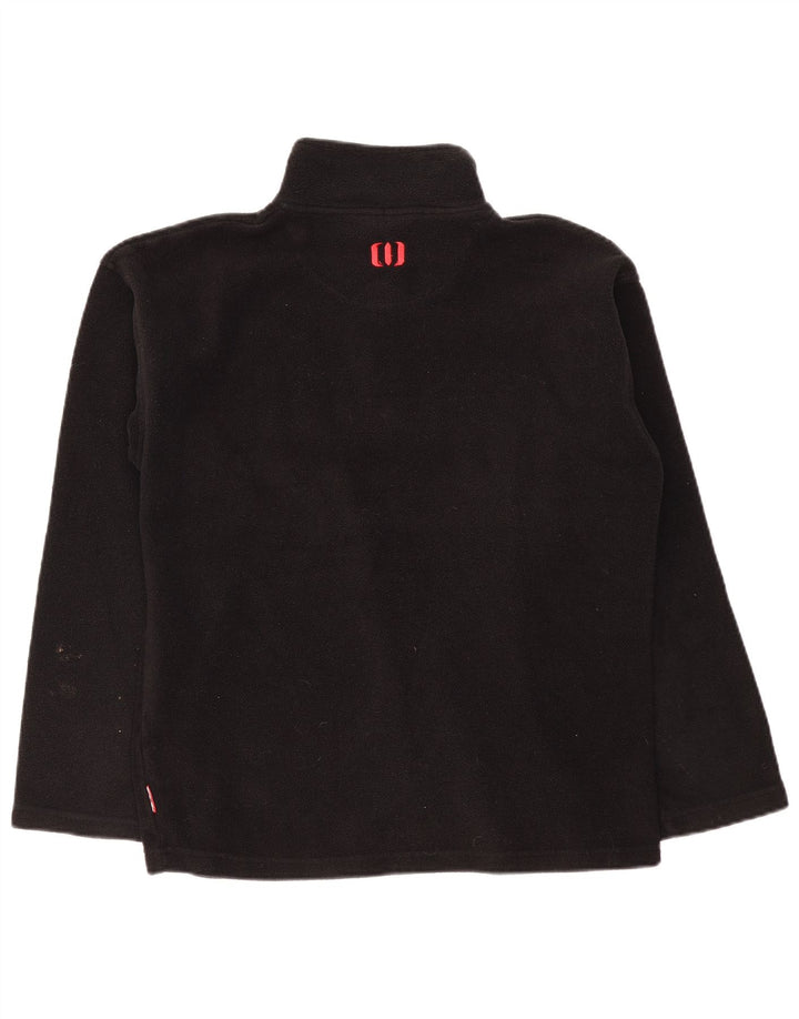 ANIMAL Maglione in pile da uomo con zip e collo, grande, in poliestere nero