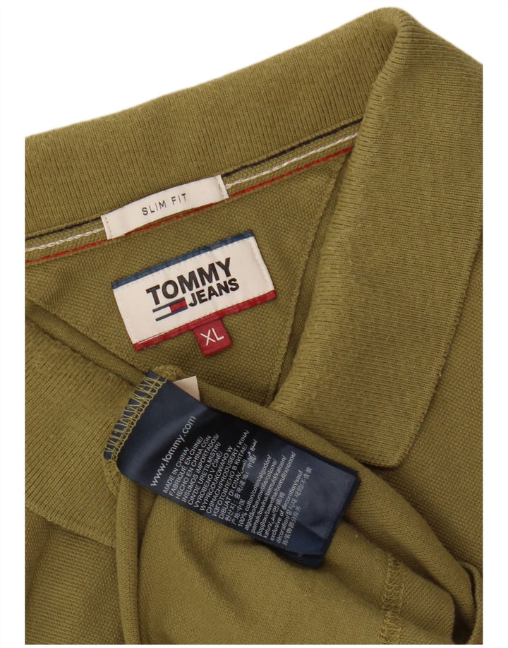 TOMMY HILFIGER Polo slim fit da uomo XL in cotone kaki