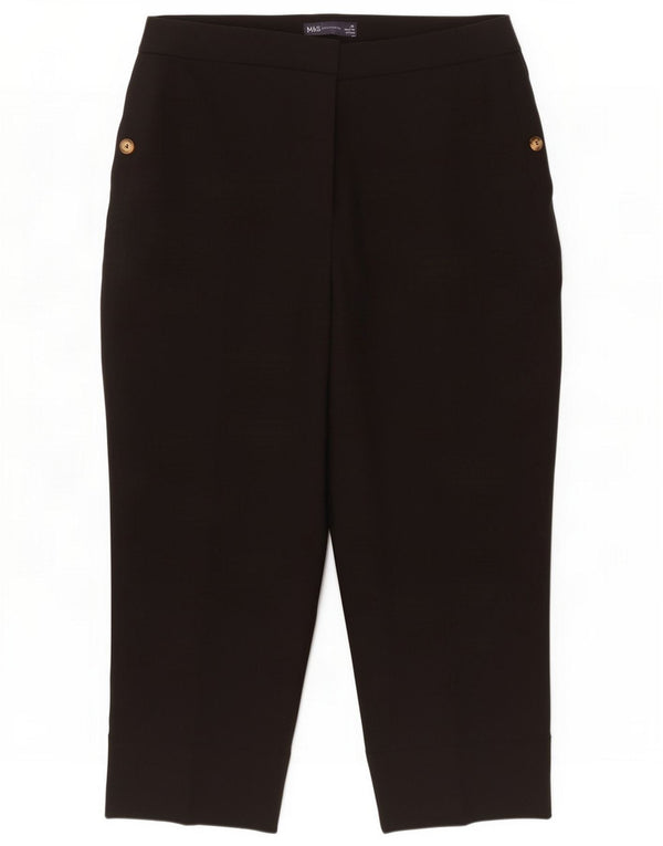Marks & Spencer Pantaloni corti vestibilità ampia da donna UK 16 Large W38 L23 Nero
