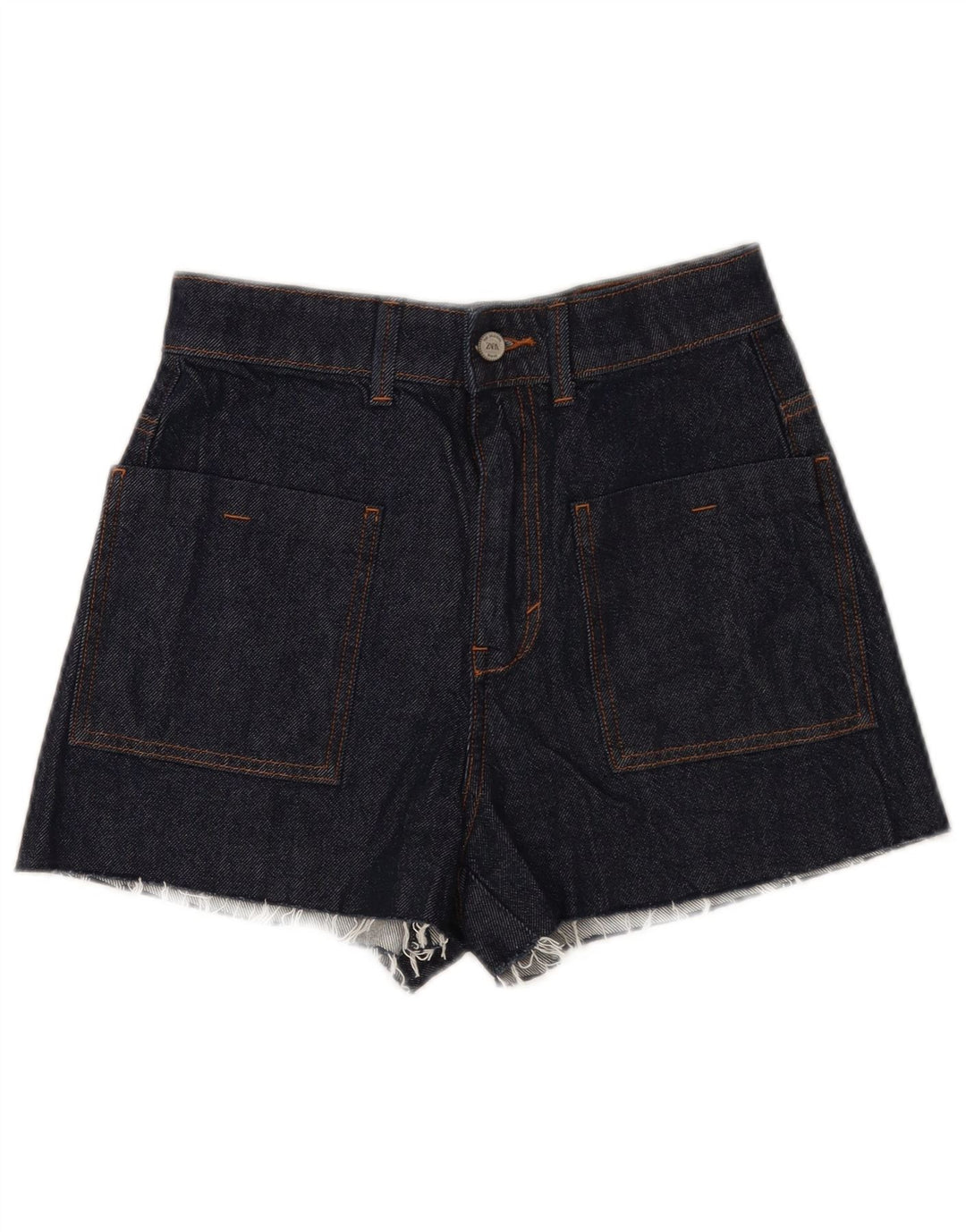 Pantaloncini di jeans da donna Zara EU 38 piccoli W28 cotone blu navy