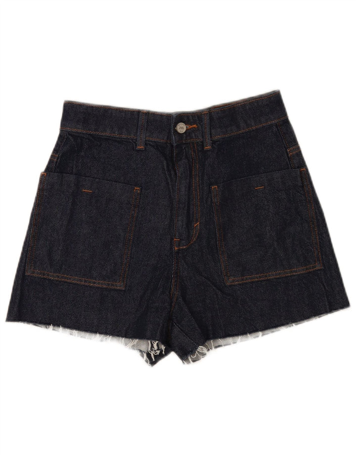 Pantaloncini di jeans da donna Zara EU 38 piccoli W28 cotone blu navy