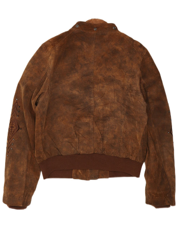 Bomber Donna In Pelle Scamosciata Conbipel IT 46 Large Beige Geometria Pelle