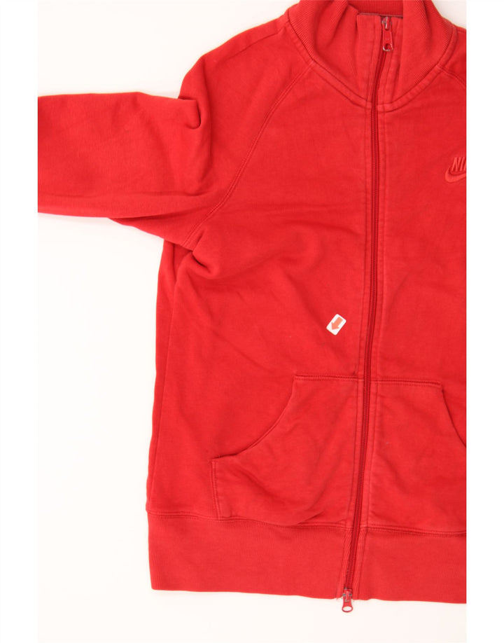 NIKE Womens Crop Tracksuit Top Jacket UK 10/12 Medium Red Cotton Vintage Nike and Second-Hand Nike from Messina Hembry 