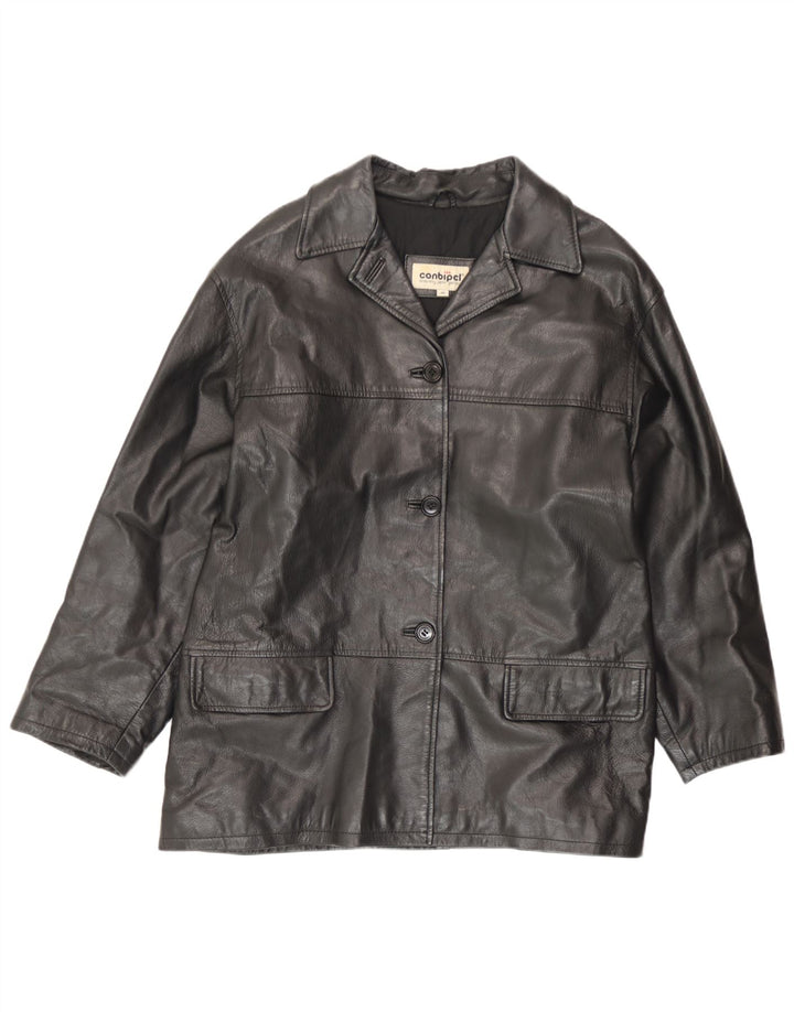 Giacca in pelle da donna vestibilità ampia Conbipel IT 46 Large in pelle nera
