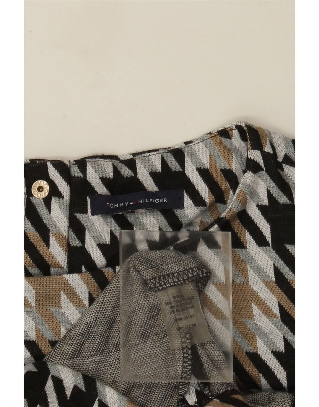 Abito a trapezio da donna Tommy Hilfiger UK 12 pied de poule medio multicolore