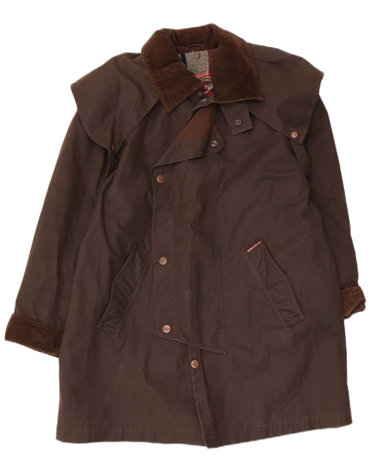 Soprabito da uomo in cotone cerato Marlboro Classics UK 36 piccolo marrone