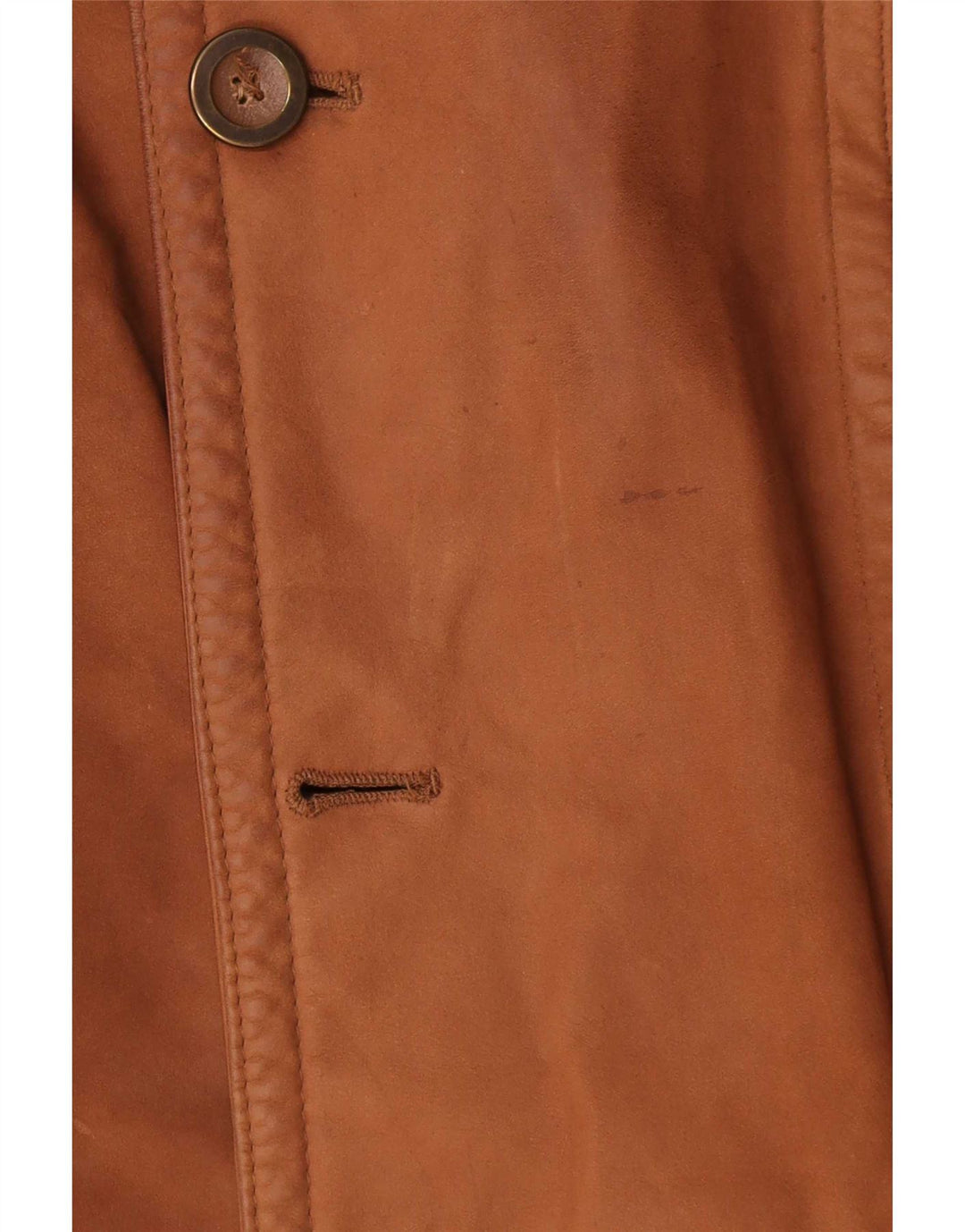 Cappotto in pelle vintage da uomo UK 40 grande marrone