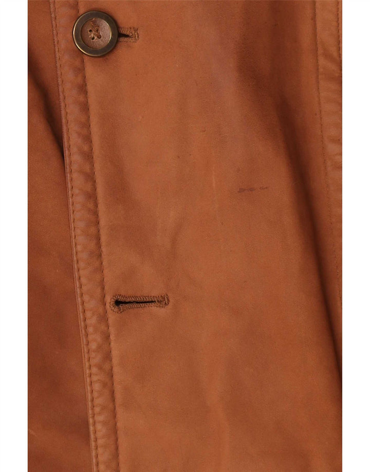 Cappotto in pelle vintage da uomo UK 40 grande marrone