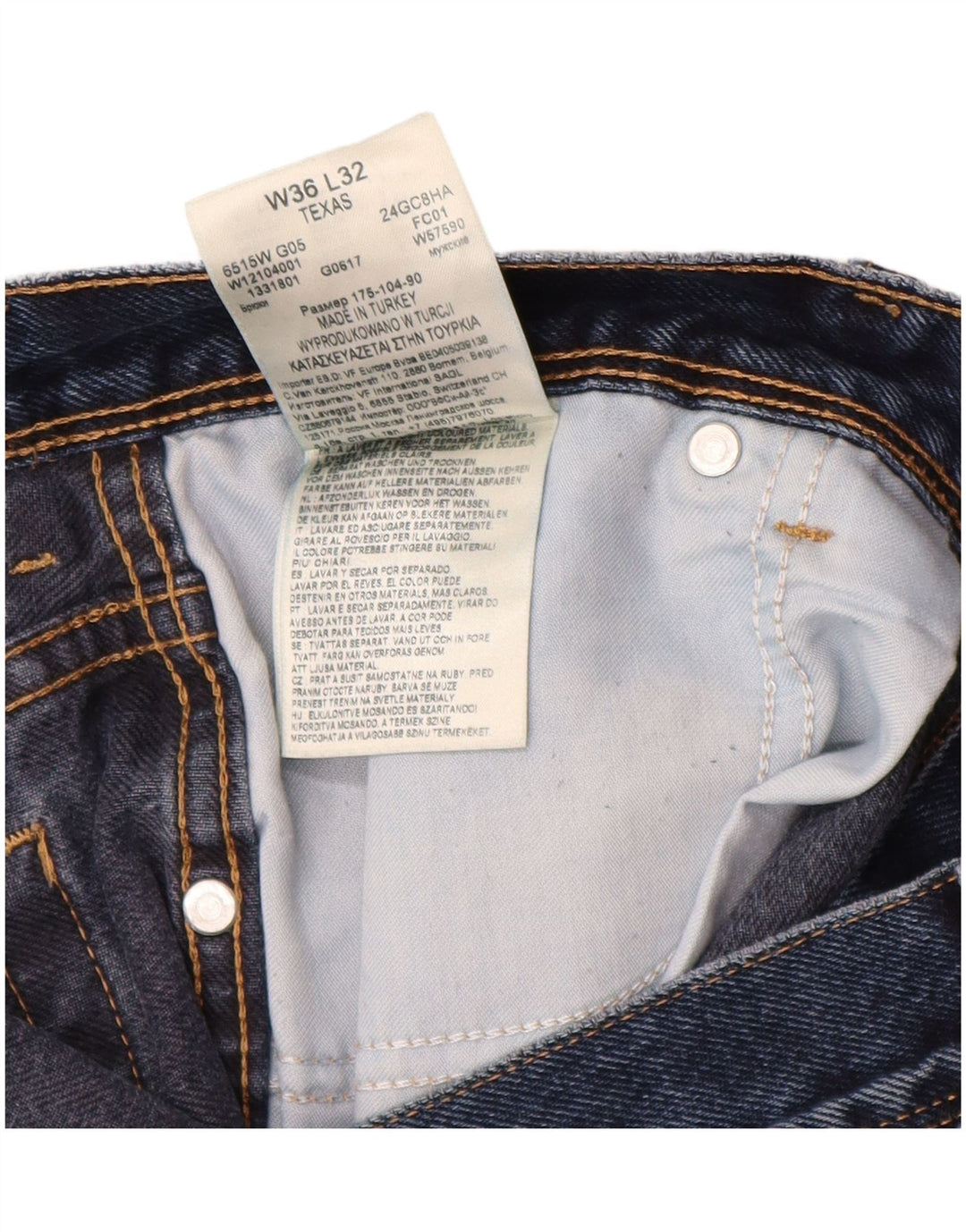 Jeans dritti da uomo Texas WRANGLER W36 L32 cotone blu navy