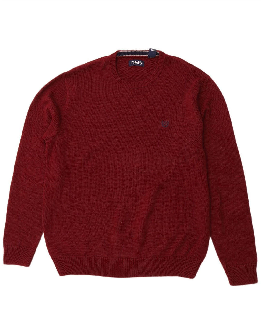 Maglione maglione girocollo da uomo CHAPS grande in cotone bordeaux