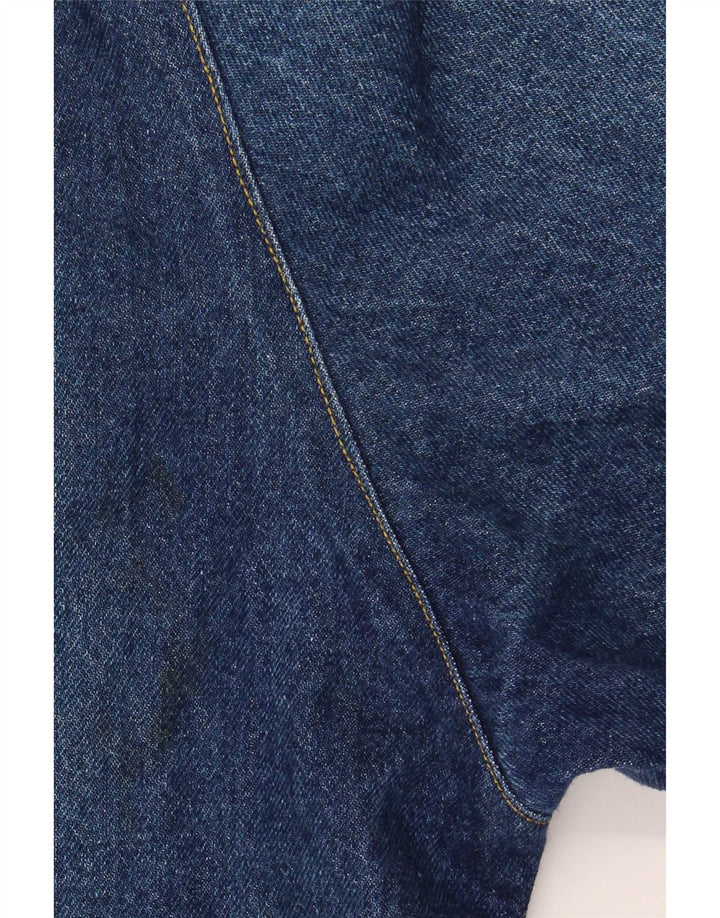 Giacca blazer in denim oversize da donna vintage a 2 bottoni UK 18 XL Blu