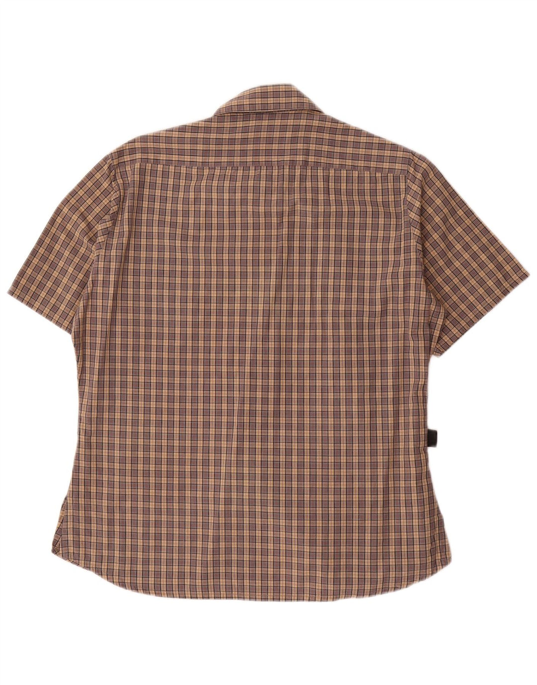 Camicia a maniche corte da donna Barbour UK 14 cotone a quadri marroni grandi