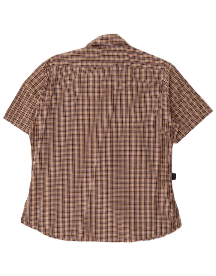 Camicia a maniche corte da donna Barbour UK 14 cotone a quadri marroni grandi