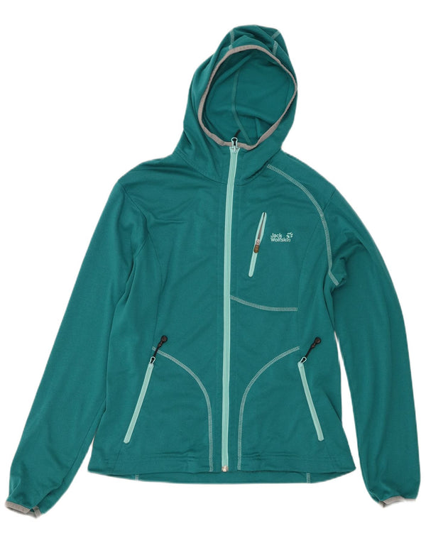 Giacca da ginnastica con cappuccio da donna Jack Wolfskin UK 12/14 Medio Turchese
