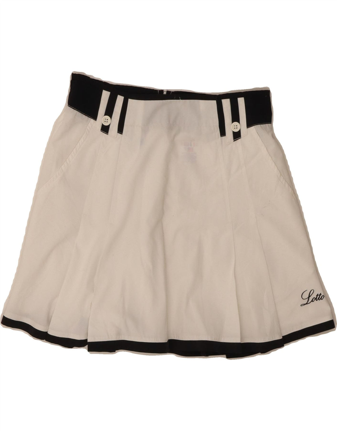 LOTTO Womens Tennis Skirt UK 12 Medium White Colourblock Polyester Vintage Lotto and Second-Hand Lotto from Messina Hembry 