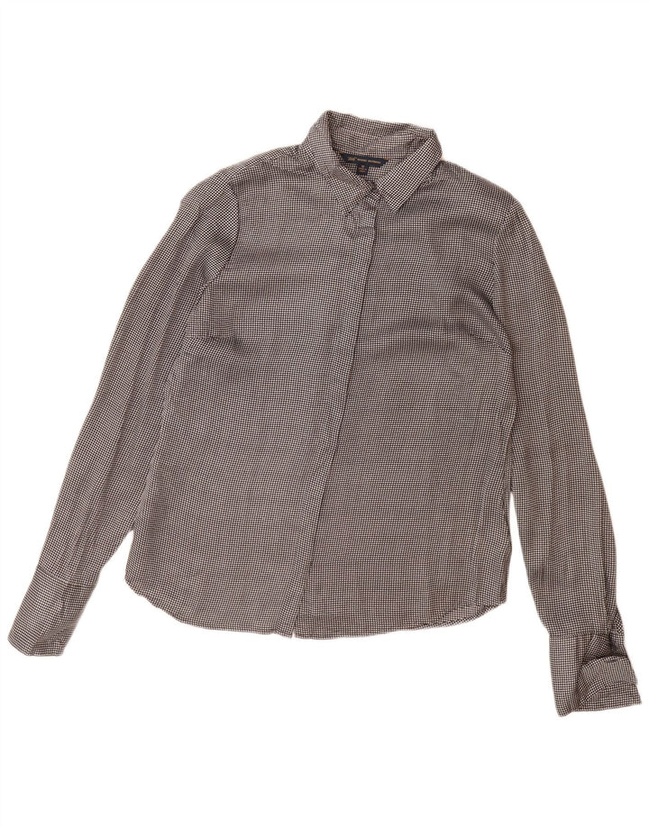 Camicetta camicia 346 da donna Brooks Brothers US 12 grande poliestere grigio