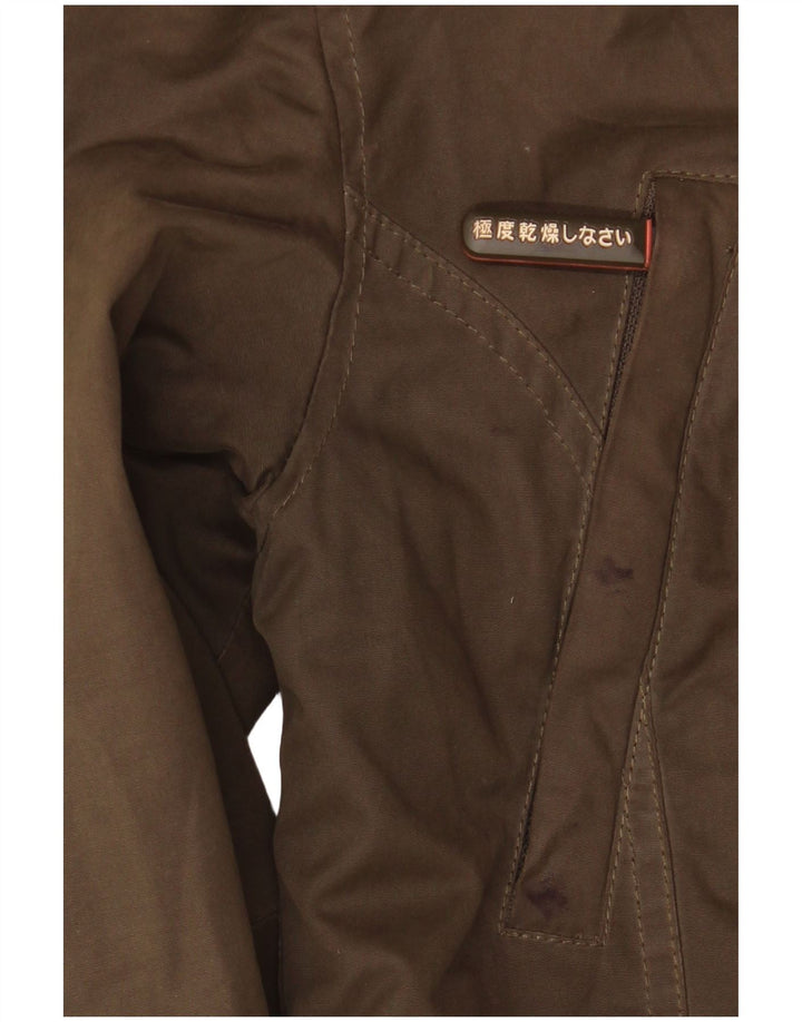 Giacca a vento con cappuccio da donna Superdry UK 14 poliestere kaki medio