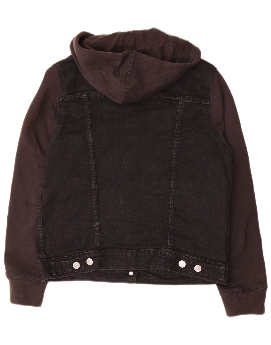 Giacca di jeans con cappuccio da donna Levi's UK 14 cotone nero medio