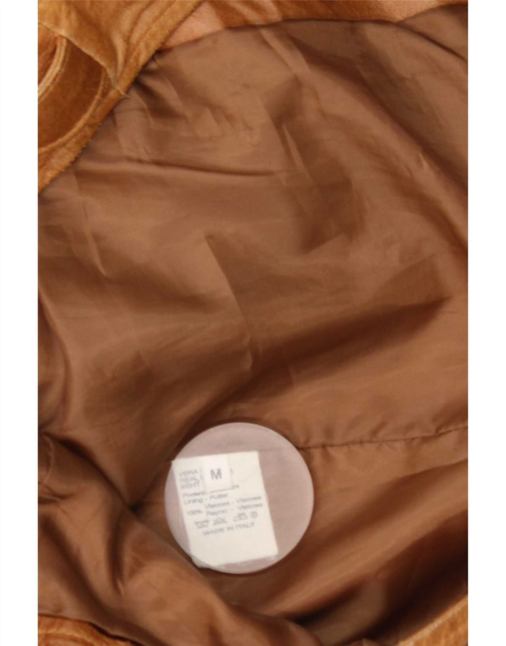 Giacca in pelle vintage da uomo UK 38 in pelle marrone medio