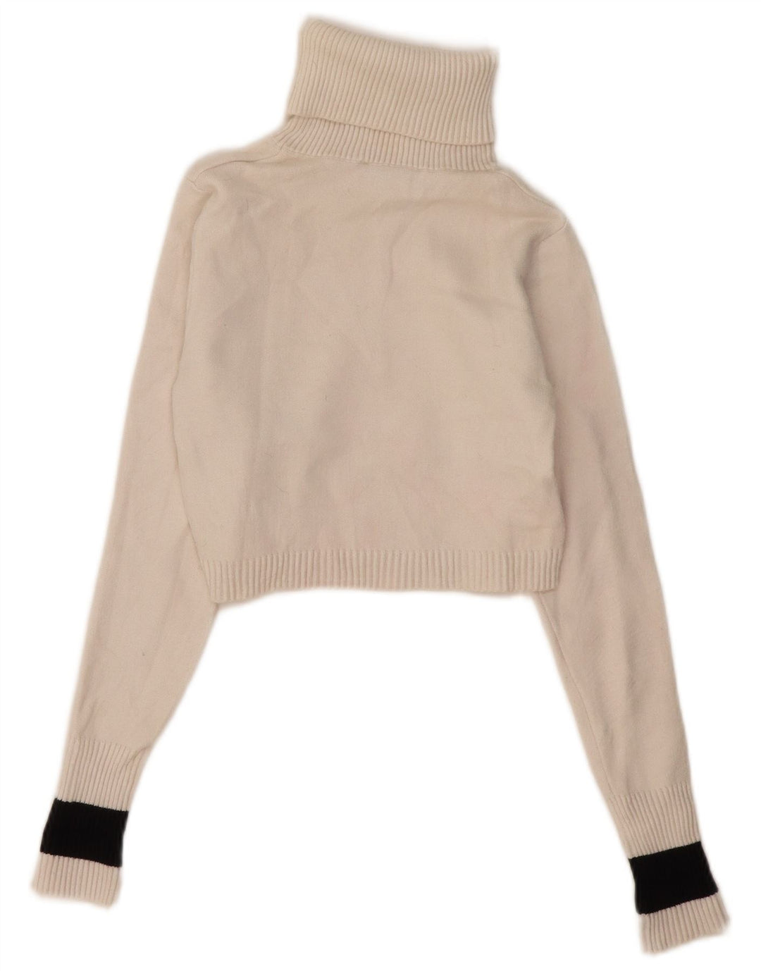 Maglione corto da donna Zara con collo alto, UK 12, blocco colore bianco medio