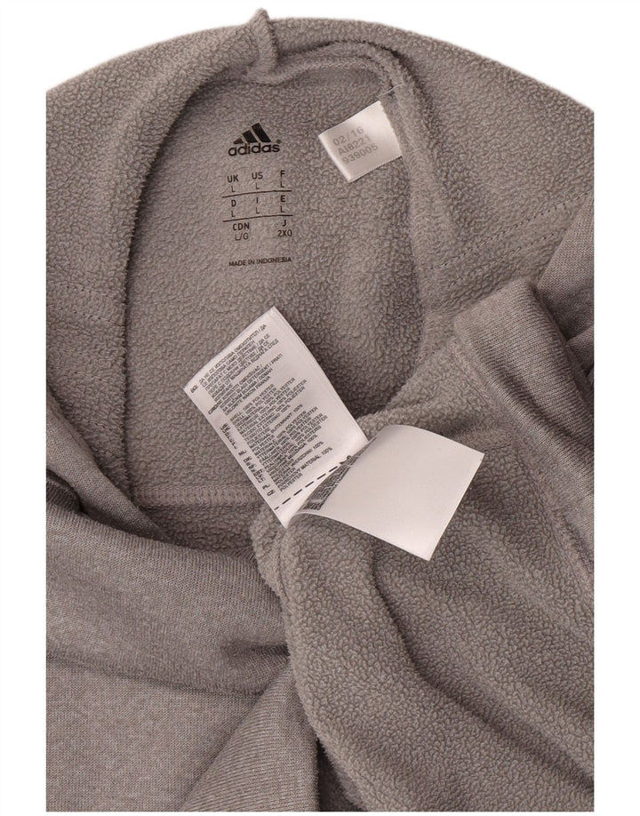 Felpa con cappuccio da uomo Adidas Large in poliestere chiazzato grigio