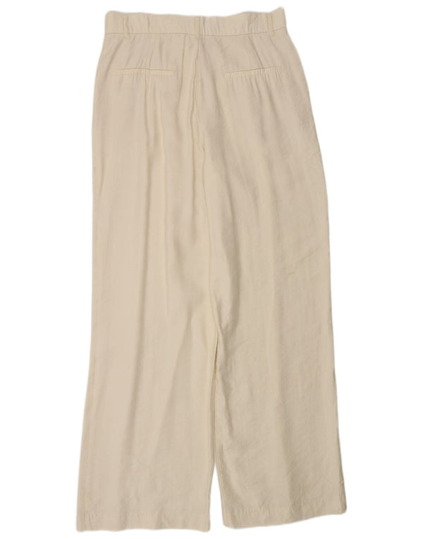 Pantaloni chino con pegging a vita alta da donna Zara grandi W30 L33 bianco sporco modal