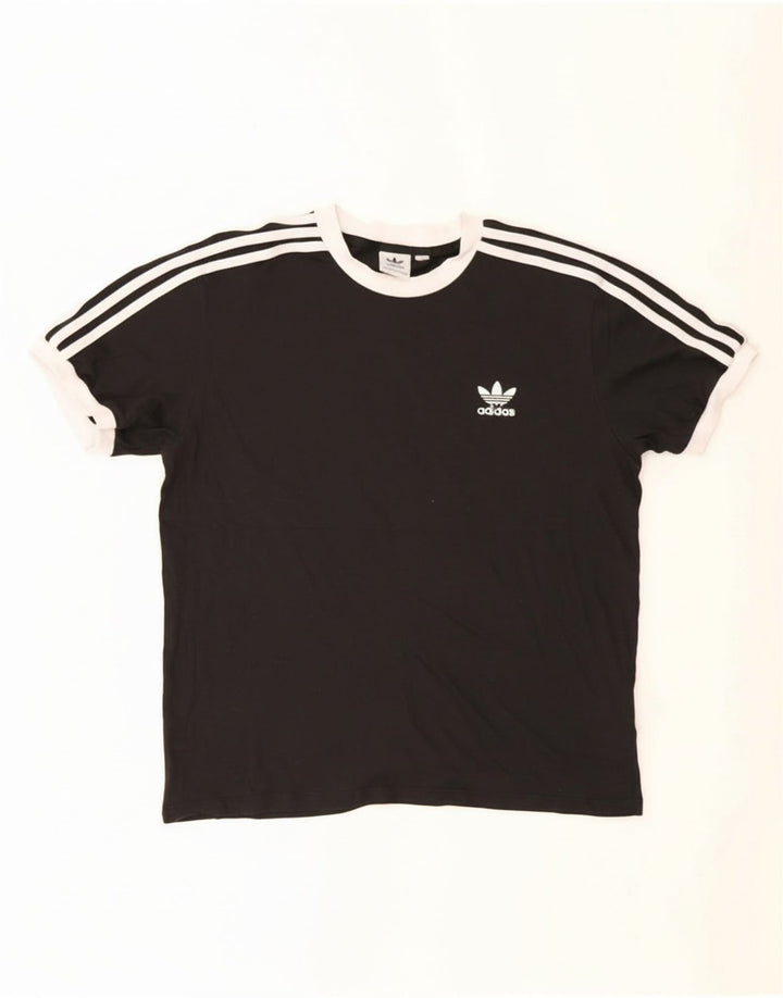 T-shirt Adidas da uomo Top media in cotone nero