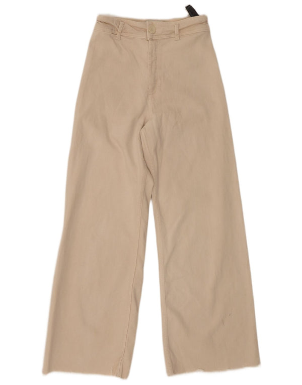 Pantaloni casual a gamba larga da donna Zara The Marine EU 36 XS W26 L29 Beige