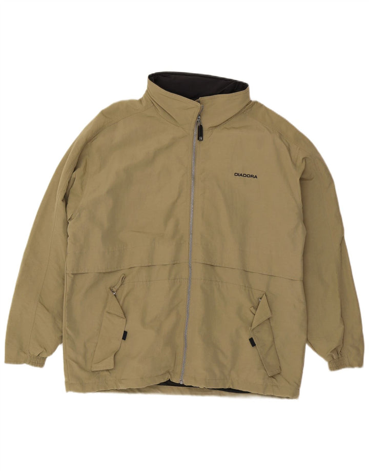 Giacca antipioggia con cappuccio da uomo Diadora UK 40 Large Khaki Poliammide
