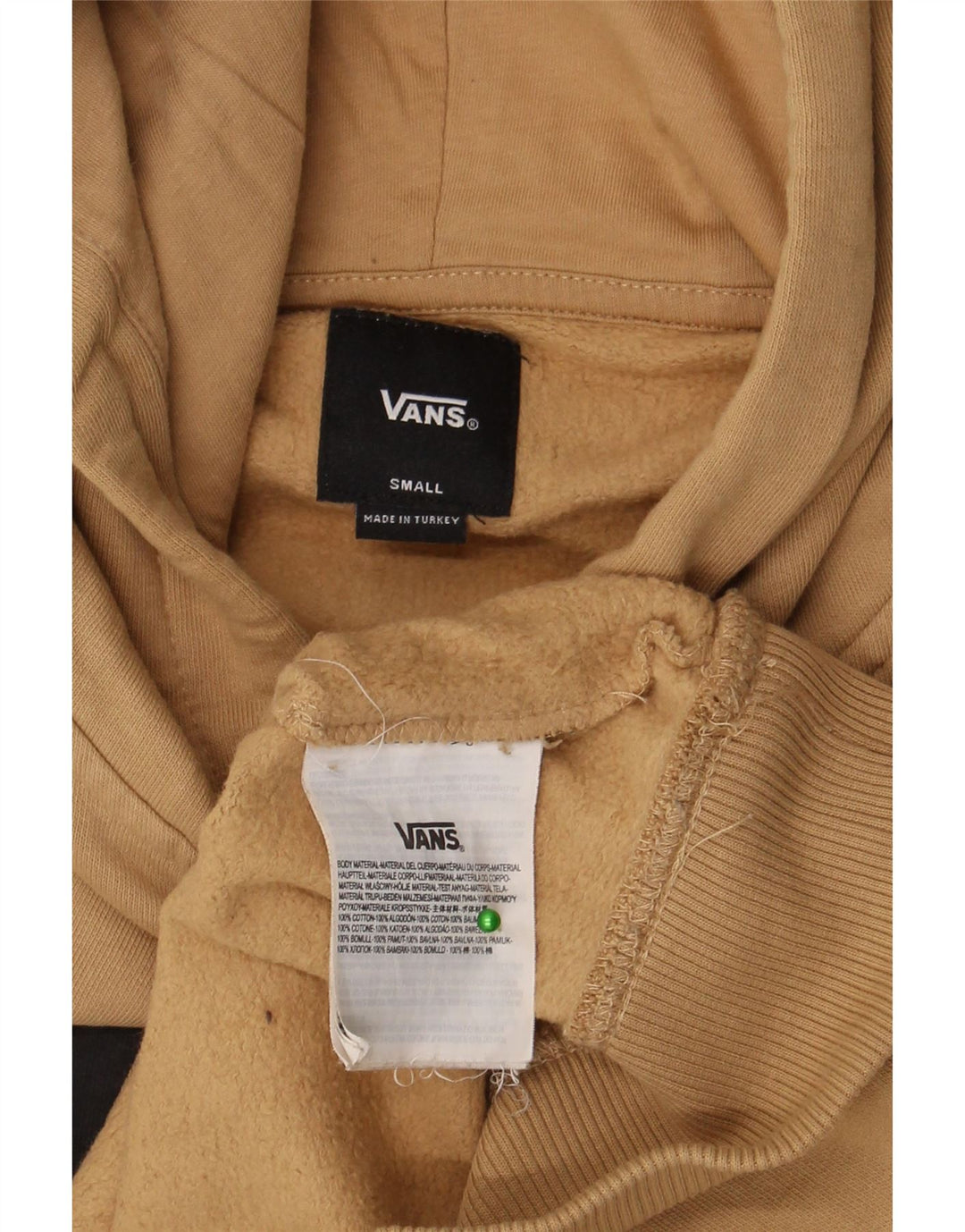 Felpa con cappuccio grafica da uomo Vans Small in cotone beige