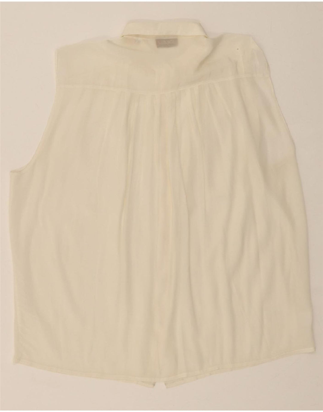VINTAGE Womens Oversized Sleeveless Shirt Blouse IT 44 Medium White Vintage Vintage and Second-Hand Vintage from Messina Hembry 