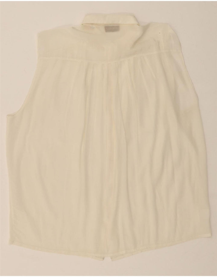 VINTAGE Womens Oversized Sleeveless Shirt Blouse IT 44 Medium White Vintage Vintage and Second-Hand Vintage from Messina Hembry 