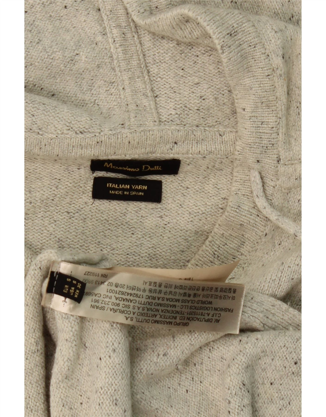MASSIMO DUTTI Womens Short Sleeve Jumper Sweater UK 10 Small Grey Vintage Massimo Dutti and Second-Hand Massimo Dutti from Messina Hembry 