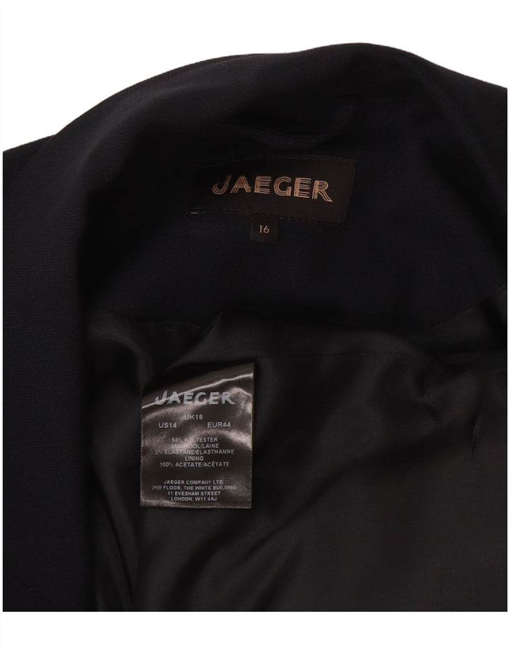 Giacca blazer senza maniche lunga da donna Jaeger UK 16 grande blu navy