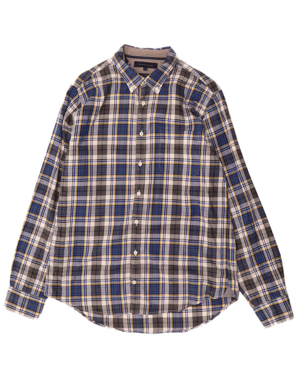 Tommy Hilfiger Uomo New York Fit Camicia in flanella Grande cotone a quadri blu