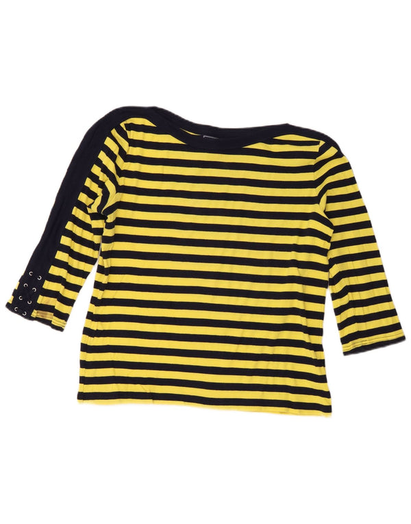 Chaps Womens Classics Top manica 3/4 UK 16 grande cotone a righe gialle