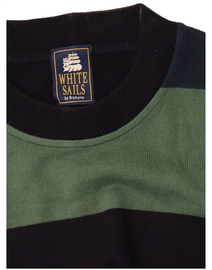 Maglione girocollo da uomo White Sails grande blocco di colori multicolore