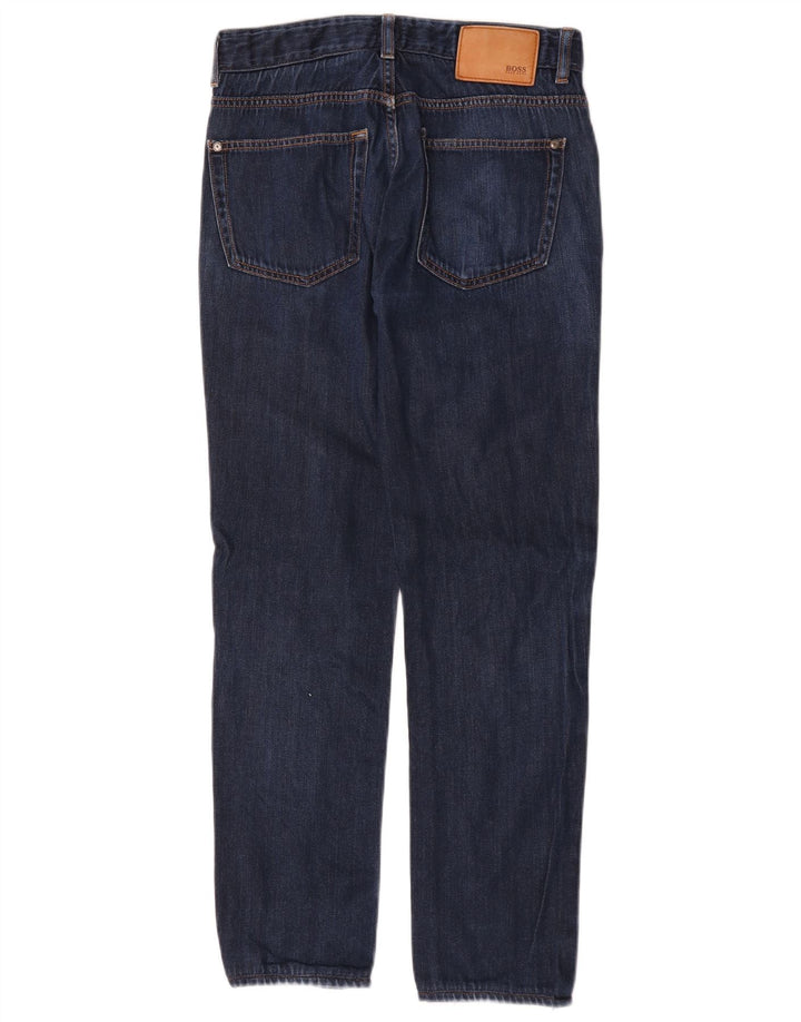 Jeans dritti da uomo vestibilità regolare Hugo Boss W30 L29 cotone blu