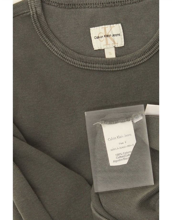 Calvin Klein Jeans Top da uomo a manica lunga piccolo in cotone grigio