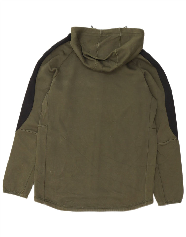 Felpa con cappuccio e zip da uomo Puma in cotone color block verde medio