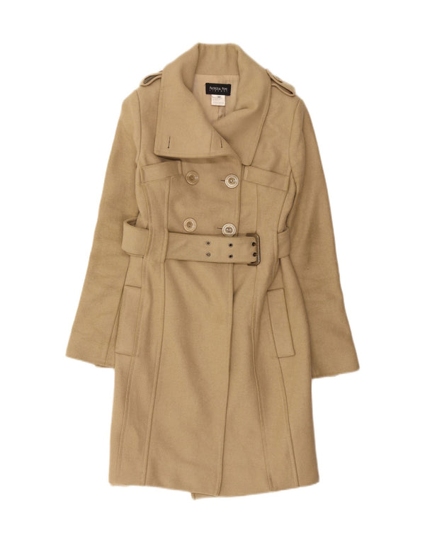 Cappotto Doppiopetto Militare Donna Patrizia Pepe IT 40 Small Beige Lana