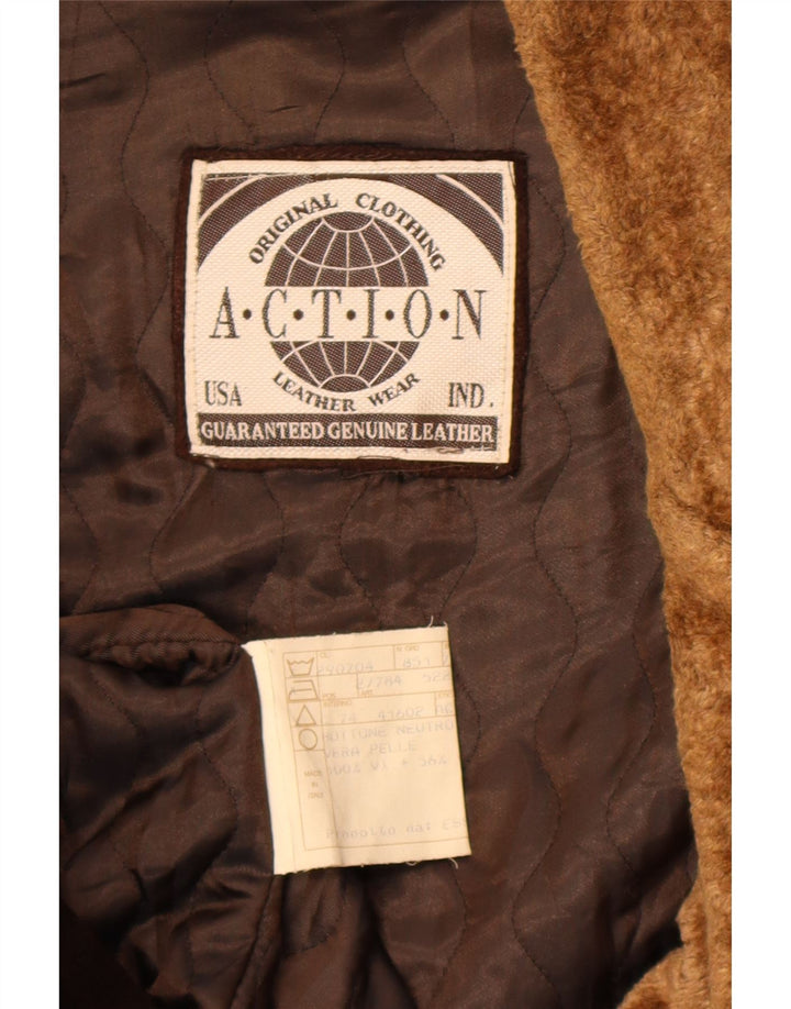 Soprabito vintage da uomo in pelle scamosciata IT 52 XL in pelle marrone