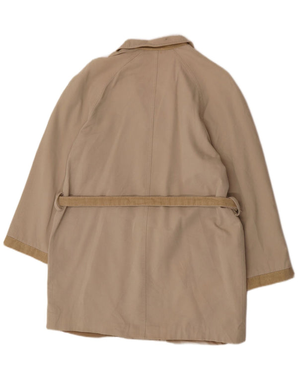 Cappotto doppiopetto vintage da donna UK 14 grande beige