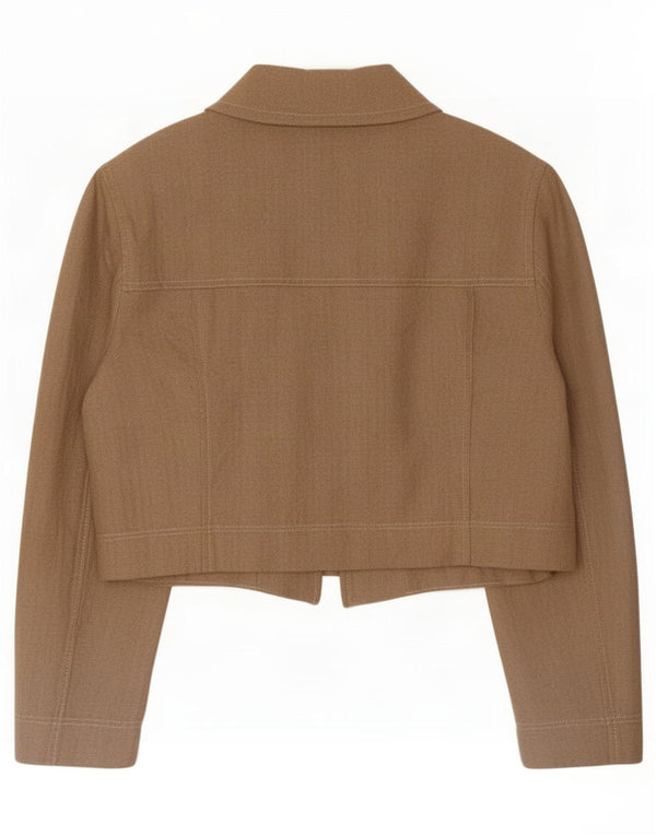 Giubbotto bomber corto da donna Zara UK 14 grande viscosa gessata beige